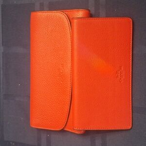 Coach RED leather wallet with check book